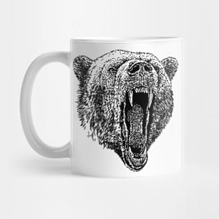 Angry Grizzly Bear Head Mug